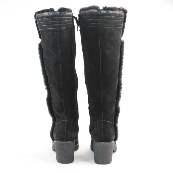 Cole Haan Black Faux Fur Lined Tall Knee Boots #137 - Picture 4 of 8